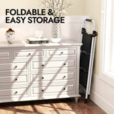 KINGRACK 3 Step Folding Ladder, 900 lbs Load Capacity, Non-Skid Large Pedals, Handrail, Safety Lock, Sturdy Step Stool for Home, Office, Garden, Multi-Purpose, White