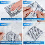 INVIHUG,25 Pack,Disposable Shower Drain Hair Catcher Mesh Stickers,Disposable Hair Drain Catcher（6.1inch Square）