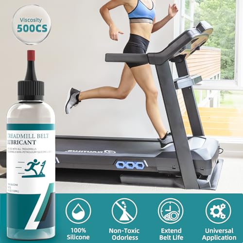 Treadmill Belt Lubricant, 100% Silicone Treadmill Lube High-Temperature Resistant Stable Lubricant, with Application Tubes and Precision Screw Caps 500CS, 8.4 Ounce