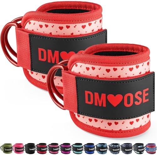 DMoose Fitness Ankle Straps for Cable Machines - One Size Fit with Premium Padding, Glute Kickback Ankle Strap for Women & Men, Cable Attachments for Gym, Booty Workouts, Leg Extension & Hip Abductors