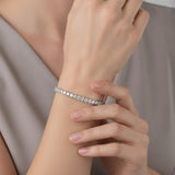 Gemsme 18K White Gold Plated 3.0mm Cubic Zirconia Classic Tennis Bracelet 6.5 Inch