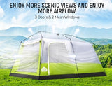 8/10 Person Instant Camping Tent, Pop-Up Family Tent for Instant Easy Setup, Spacious Interior, Includes Rainfly, Room Divider, Carry Bag, Backpacking Tents for Camping, Hiking, Sleepovers