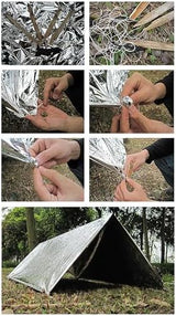 Emergency Foil Blanket Silver (25 Pack), Survival Thermal Mylar Blankets Individually Packaged Perfect for Outdoors, Hiking, Survival, Marathons or First Aid