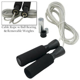 DA VINCI Weighted 10 ft Adjustable Speed Cable Jump Rope with Ball Bearing Handle Mechanism and 1/3 lb Weight in Each Handle (Black)