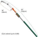 HUNKENR Tree Pruner Pole Saw Manual Extendable Long Tree Pruner Extendable，Pole Pruning Saw 18ft