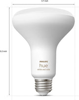 Philips Hue BR30 LED Smart Light Bulbs 2-Pack, Flicker-Free 85W Light Bulbs, Bluetooth Compatible, Compatible with Alexa, Google Assistant, and Apple HomeKit, E26 Base