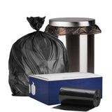 Plasticplace 12-16 Gallon Trash Count │ 0.8 Mil │ Black Garbage Can Liners │ 24" x 32" (500 Case), 24x32 Inch (Pack of 500)
