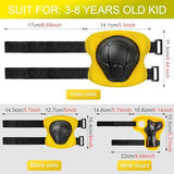 Kids Protective Gear Set Knee Pads for Kids 3-14 Years Toddler Knee and Elbow Pads with Wrist Guards 3 in 1 for Skating Cycling Bike Rollerblading Scooter