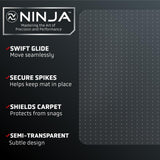 NINJA Easy Glide Office Chair Mat for Carpet Floors, Strong Slip Resistant Under Desk Floor Protector, Stay in Place Plastic Computer Mats for Rolling Work and Gaming Chairs, 29x47 Inch, Clear