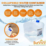 Collapsible Water Container with Spigot, BPA Free, Food Safe Camping Water Storage Cube Jug for Outdoor Hiking Hurricane & Emergency Survival Kit, Portable Foldable Canteen