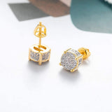 SENTERIA 18K Gold Plated Stud Earrings for Men Women Screw Back Earrings