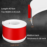 Flexible Baseboard Molding Trim 4 Inch Self-Adhesive Vinyl Wall Base Peel and Stick Cove Base Rubber Wall Baseboard Moulding Trim (40Ft, White)