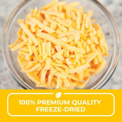Nutristore Freeze-Dried Cheddar Cheese Shredded | Amazing Taste & Quality | Perfect for Snacking, Backpacking, Camping, or Home Meals | Emergency Food Storage | 25 Year Shelf-Life