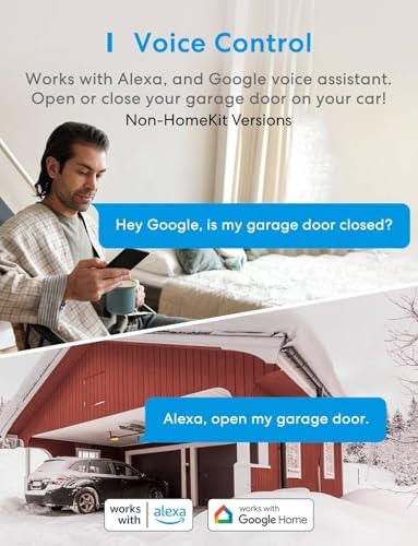 Smart WiFi Garage Door Opener Remote, App Control, Works with Alexa, Google Assistant and SmartThings, No Hub Needed