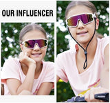 DUCO Kids Sunglasses Youth Baseball Sun Glasses Lightweight TR90 Frame UV400 Sports Cycling Shades for Boys Girls DK268