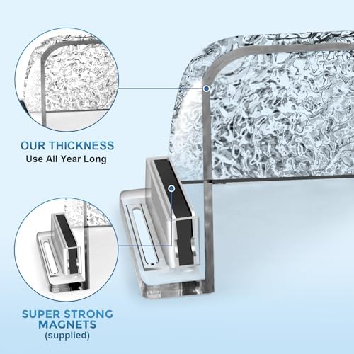 9”-15.5” Adjustable Magnetic Air Deflector with Unique Surface for Sidewall, Ceiling Registers and Vents (4 Pack)