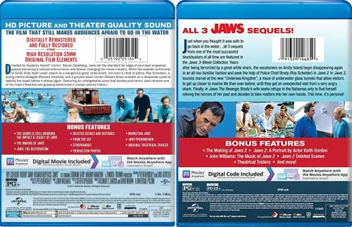 JAWS Complete 4-Film Blu-ray Movie Collection (Jaws 1 / 2 / 3 / 4 The Revenge BD)