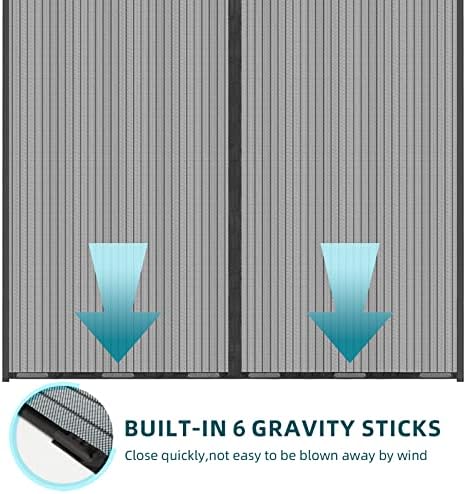 Titan Mall Magnetic Screen Door 72x80, Self Sealing, Heavy Duty Door Screen Magnetic Closure - Keep Bugs Out, Retractable Screen Door Mesh - Pet and Kid Friendly, Hands Free Mesh