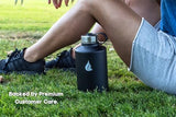 HYDRO CELL Stainless Steel Insulated Water Bottle with Straw - For Cold & Hot Drinks - Metal Vacuum Flask with Screw Cap and Modern Leakproof Sport Thermos for Adults (Black 64oz)