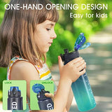 Sahara Sailor Water Bottle 32oz, Durable and Leakproof Water Bottles Motivational with Time Marker, Tritan, BPA Free, Wide Mouth with Easy Clean Brush for Gym, Travel, Home, School, Office (1 Bottle)