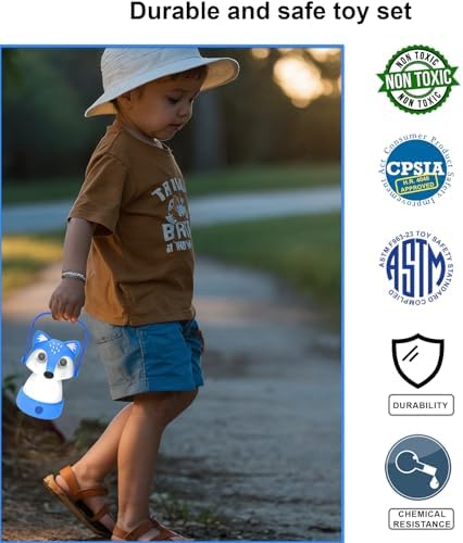 Kids Camping Essentials – Fox LED Kids Lantern and Rechargeable Kids Headlamp Set | Multiple Purposes Kids Nightlight/Flashlight Toys – Great Holiday, Halloween N Birthday Gifts for Toddlers and Kids