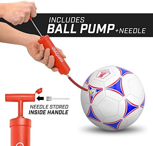 GoSports Premier Soccer Balls - Single or 6 Pack - Sizes 3, 4, 5, with Ball Pump