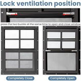 COLORPAPA 2 Pack Shed Windows,12" x 18" Small Sliding Windows,Flush Mount Windows with Tempered Glass and Fiberglass Screen for Shed, Chicken Coop, Playhouse, Household, Garage, Barns (Black)