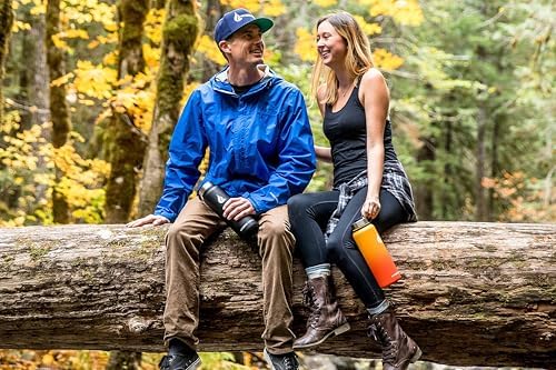 HYDRO CELL Stainless Steel Insulated Water Bottle with Straw - For Cold & Hot Drinks - Metal Vacuum Flask with Screw Cap and Modern Leakproof Sport Thermos for Adults (Black 40oz)