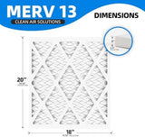(4 Pack) 18x20x1 Furnace Air Filters, MPR 1900 & FPR 10, MERV 13 Pleated Air Filter (Actual Size: 17.75" x 19.75" x 0.75")