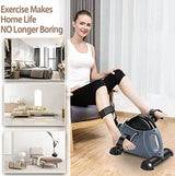 Mini Exercise Bike, himaly Under Desk Bike Pedal Exerciser Portable Foot Cycle Arm & Leg Peddler Machine with LCD Screen Displays