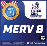 Filter King 24x24x1 Air Filter | 6-PACK | MERV 8 HVAC Pleated A/C Furnace Filters | MADE IN USA | Actual Size: 23.5 x 23.5 x .75"