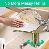 Soap Dispenser for Kitchen Sink, Built in Sink Soap Dispenser, Countertop Soap Dispenser Pump with 47" Extension Tube kit, No Need to Fill Little Bottle Again, Golden