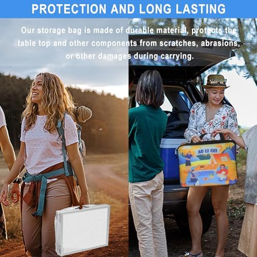 AO LI GEI Folding Camping Table Small with Storage Bag,Adjustable Height Portable Picnic Table,Upgraded Thickening Lightweight Outdoor Table Aluminum Legs (Sliver:15.7"x35.4", Height:10.6")