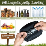 Bear Bag Hanging Kit, 10L Waterproof Bear Bags for Food Backpacking Camping, Ultralight Bear Proof Canister Gear for Food Storage with Survival Nylon Ropes, Clips, Rock Pouch, Pulley System