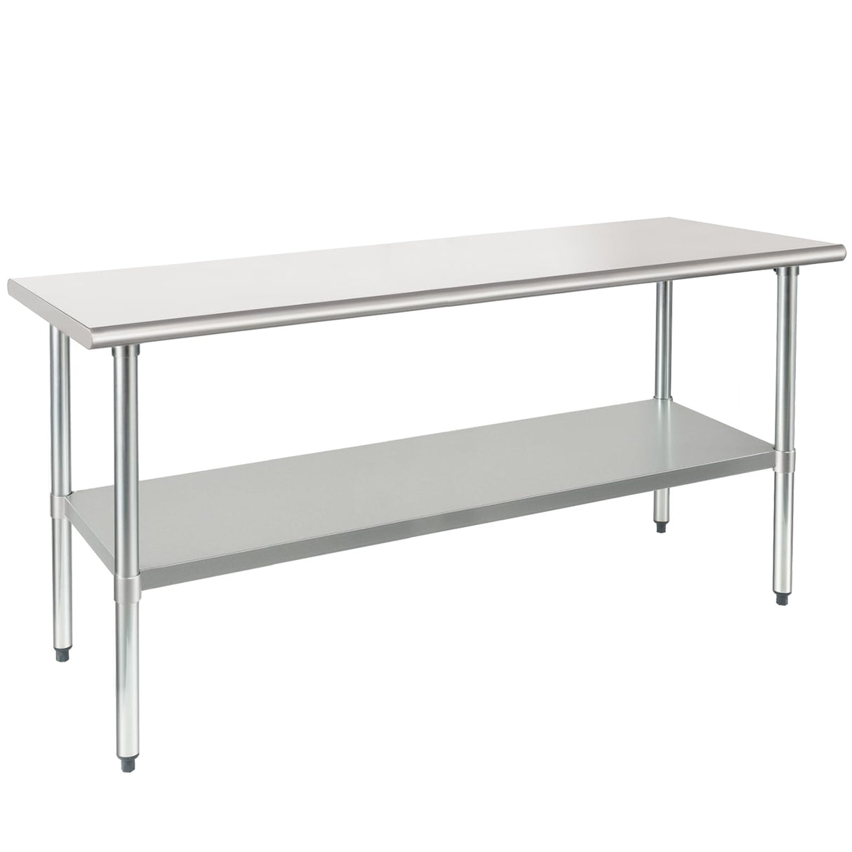 HARDURA Stainless Steel Table 24X72 Inches with Undershelf and Galvanized Legs NSF Heavy Duty Commercial Prep Work Table for Restaurant Kitchen Home and Hotel