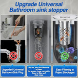 Bathroom Sink Stopper Hair Catcher, Pop-up Sink Drain Strainer with Removable Stainless Steel Strainer Basket Hair Catcher, Bathroom Sink Strainer for Bathroom Sink Stopper Replacement.(New-2PCS)