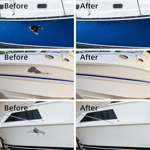 Globalcom Fiberglass Boat Repair Kit, (Color Match) Gel Coat Repair Kit for Boats, Marine Fiberglass Repair Kit for Boats, Epoxy Filler for Boats, Fiberglass Repair Kit Fix Holes Chips Pit Cracks