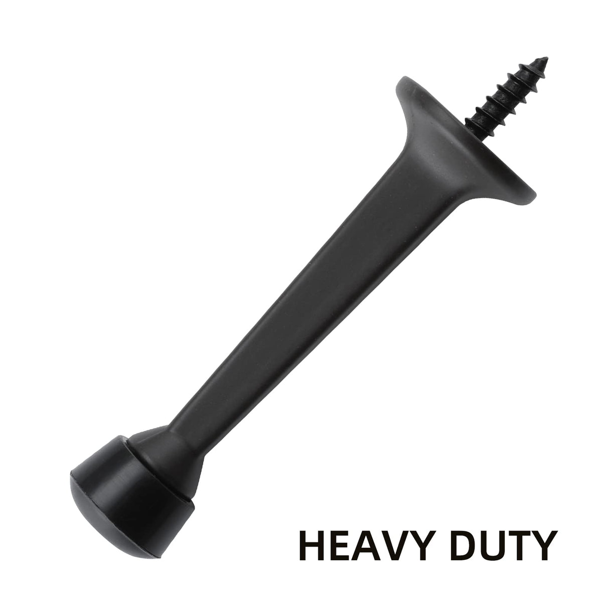 HOME MASTER HARDWARE 12-Pack Heavy Duty Solid Rigid Door Stop - 3" Door Stopper with Matte Black Finish and Plastics Tip for Wall and Door Protection