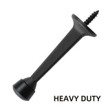 HOME MASTER HARDWARE 12-Pack Heavy Duty Solid Rigid Door Stop - 3" Door Stopper with Matte Black Finish and Plastics Tip for Wall and Door Protection