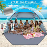 Gorich Beach Tent Sun Shelter for 3/4-5/6-7/8-10 Person with UPF 50＋ UV Protection, Lightweight & Easy Setup Beach Shade Canopy, Portable Beach Shade Tent Beach Cabana