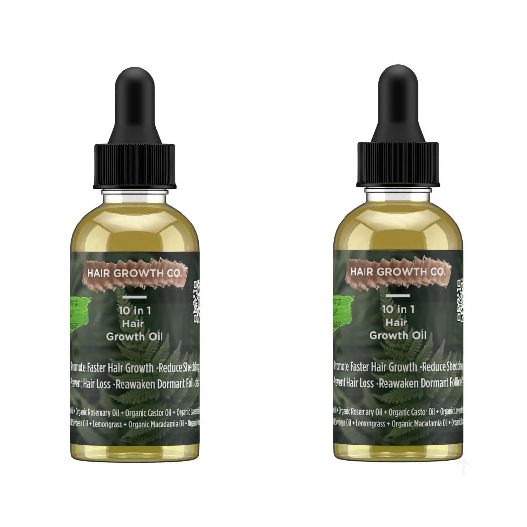 10 in 1 Hair Growth Oil (2 Oz) | Formulated With African Chebe Powder For Extreme Hair Growth, 2 Fl Oz (Pack of 1), 2.0 ounces