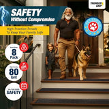 Outdoor Stair Treads Non Slip 30" x 8" - 8-Pack Weather Resistant Exterior Grip Tape for Wooden Steps - Non Slip Stair Treads - Anti Skid Strips - Waterproof 80-Grit Adhesive Treads