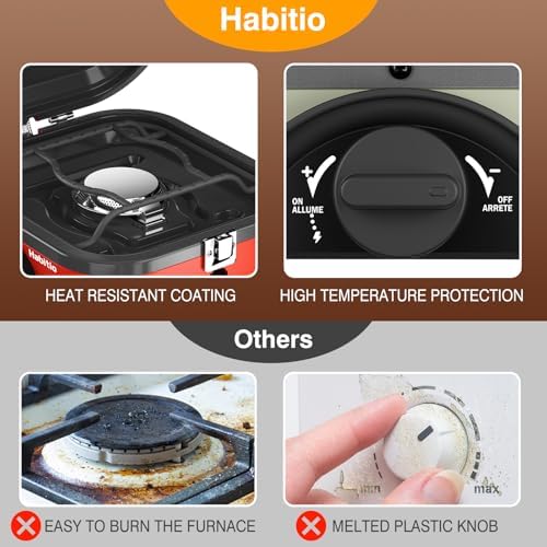 2-Burner Camping Stove Foldable, Portable Propane Camp Stove with 16000 BTU Adjustable Burners and Piezo Ignition, Folding Stove with Carry Bag & Handle for Camping, Tailgating, Backyard BBQ - Red