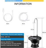 Drinking Water Dispenser Pump, Automatic Electric Drinking Water Bottle Pump for 2-5 Gallon Water Jugs, USB Rechargeable with 2 Switch Control, Stable and Portable for Home, Kitchen, Office, Camping