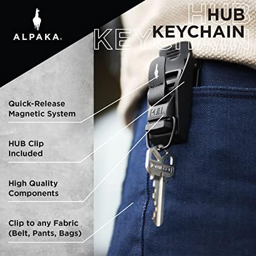 ALPAKA HUB Keychain Magnetic Keychain | Quick Release Magnetic System | Secure and Functional Clip
