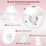 2 Full Set Collector Cup Compatible with Momcozy M5,Only for M5 Breast Pump Replacement Accessories with 24mm Flange, Collector Cup, Duckbill Valve, Diaphragm