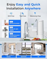 Waterdrop Countertop Water Filter, 4000 Gallons Water Filter for Sink Faucet and Filter Life Reminder, Reduces Heavy Metals, Bad Odor, and 99% Chlorine (1 Filter Included) WD-CTF-05