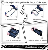 Heavy Duty 16" Folding Stool - 440LB Capacity Lightweight Aluminum Alloy, 2.08lbs Collapsible Camping Chair for Outdoor, BBQ, Travel