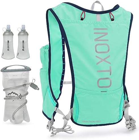 INOXTO Running Hydration Vest Backpack,Lightweight Insulated Pack with 1.5L Water Bladder Bag Daypack for Hiking Trail Running Cycling Race Marathon for Women Men