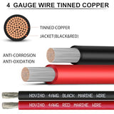 4 Gauge Marine Wire 4 AWG Marine Grade Wire Include 4 Gauge 20FT Red & 20FT Black,4 AWG Tinned Copper Oxygen-Free Cable for Automotive Boat Camper Trailer Speaker Battery Lighting Solar Panel Outdoor